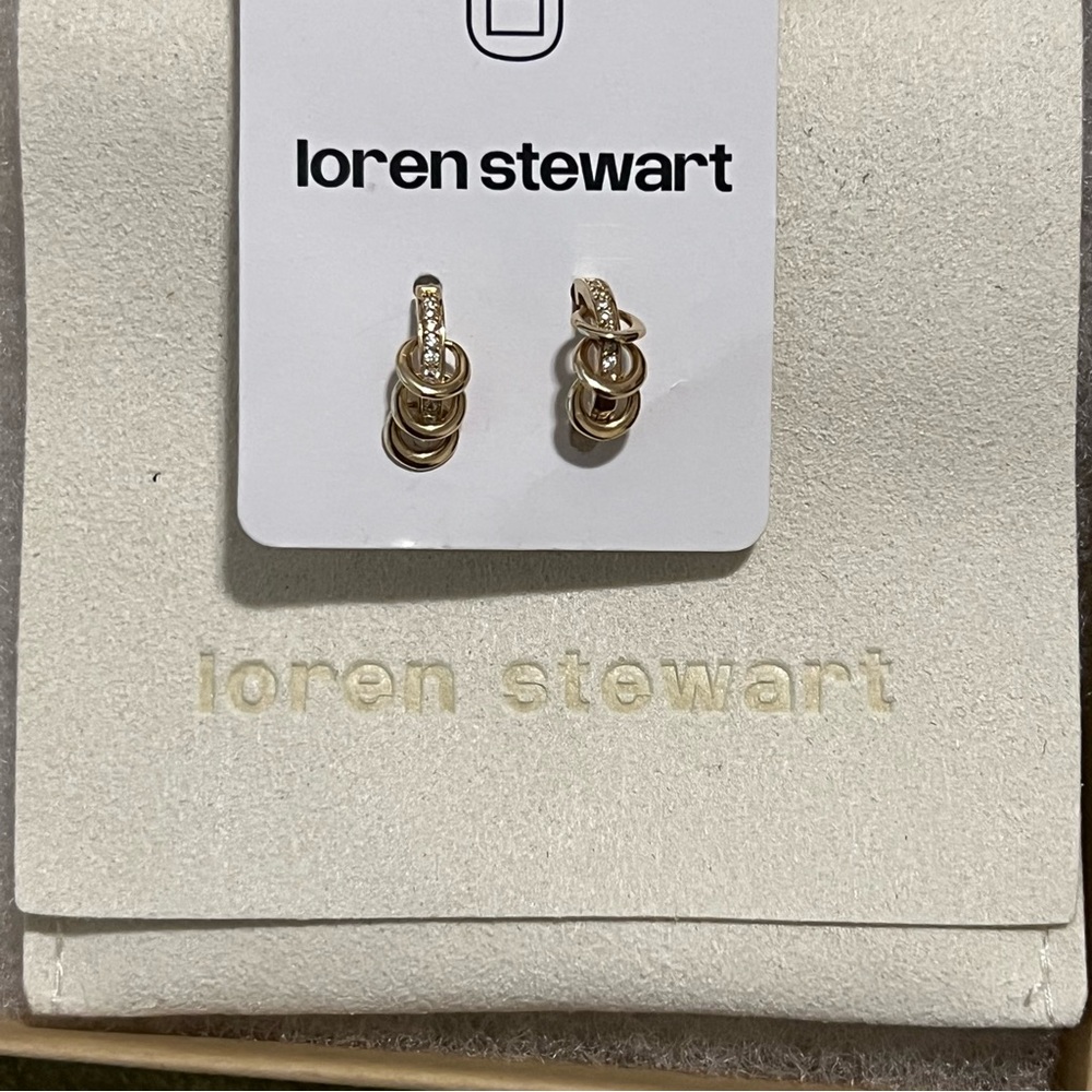 14k Gold Pierced Huggies with Diamond